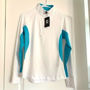 Footjoy Womens Golf Sport Mid Layer Blue White Size S